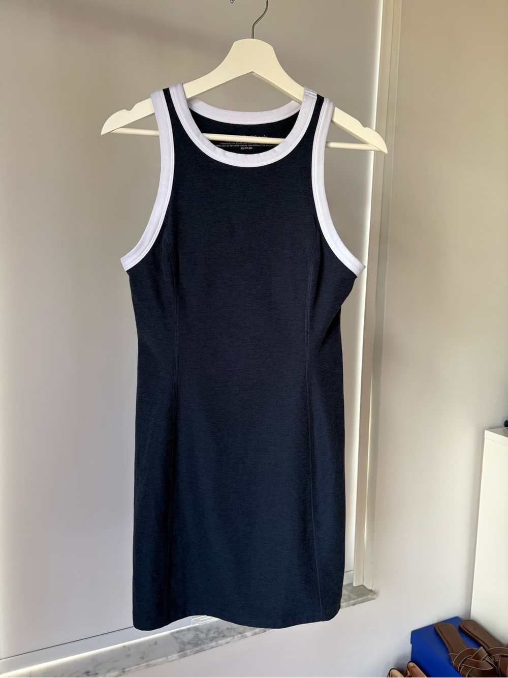 Beyond Yoga Black Mini Dress with White Trim
